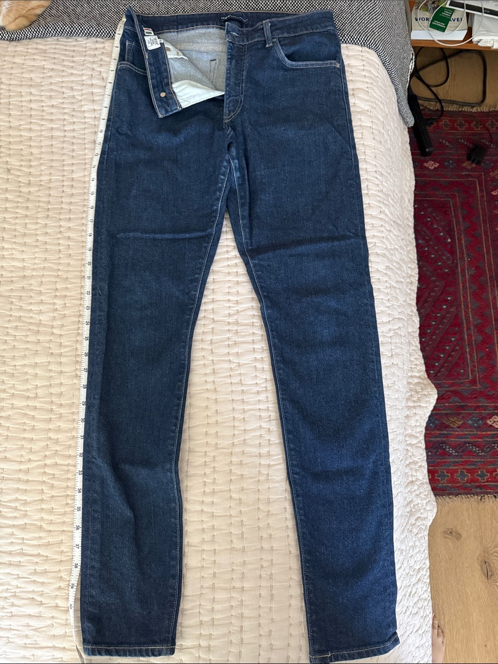 Levi's Women's Skinny Jeans in Dark Blue Denim Italian selvidge
